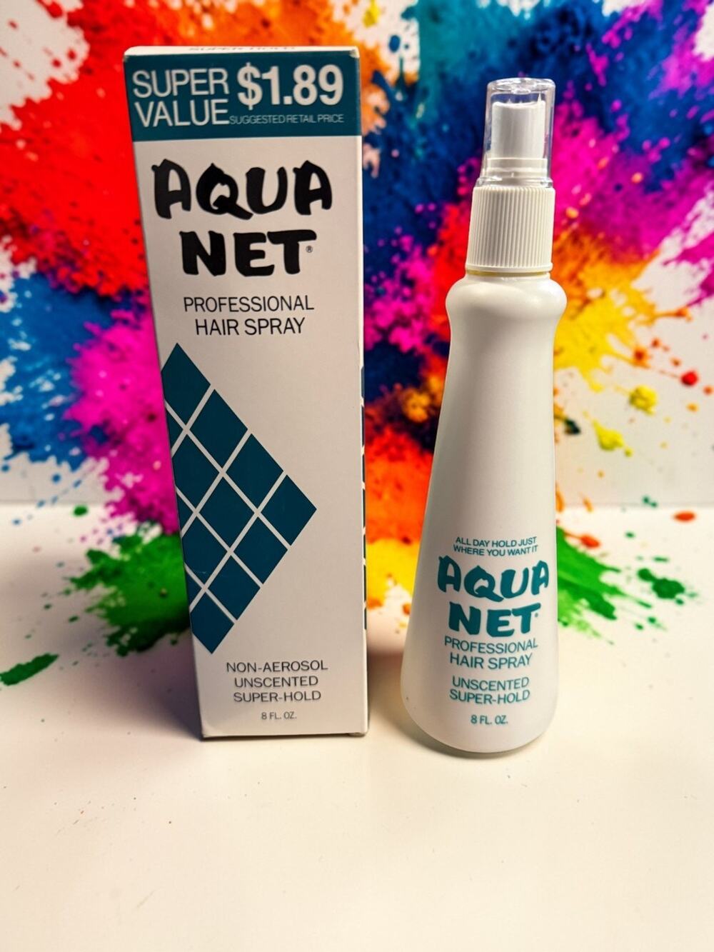 Vintage Aqua Net Professional Hair Spray Non Aerosol Super Hold 8oz NOS Box